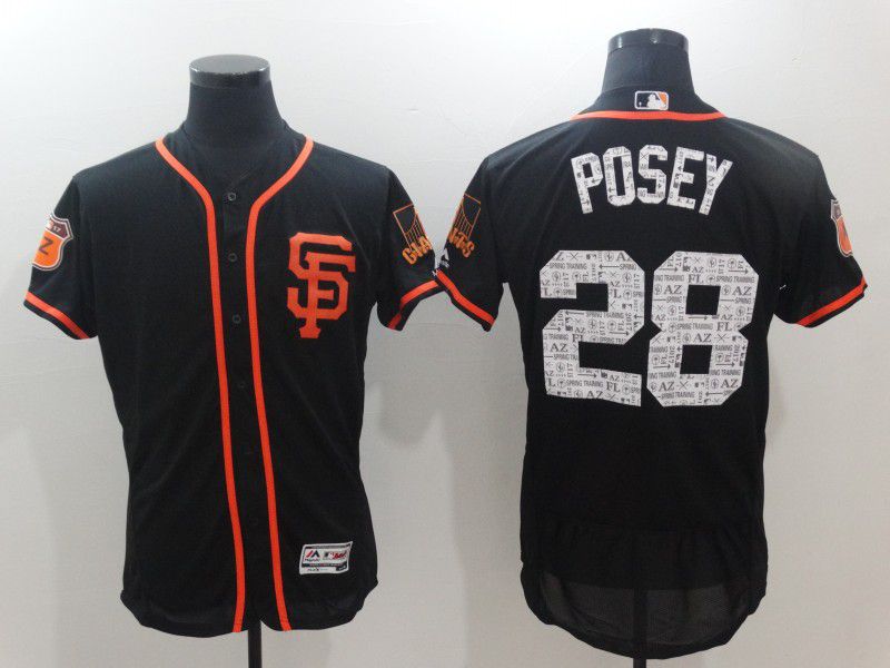 Men San Francisco Giants #28 Posey Black Elite 2021 MLB Jersey